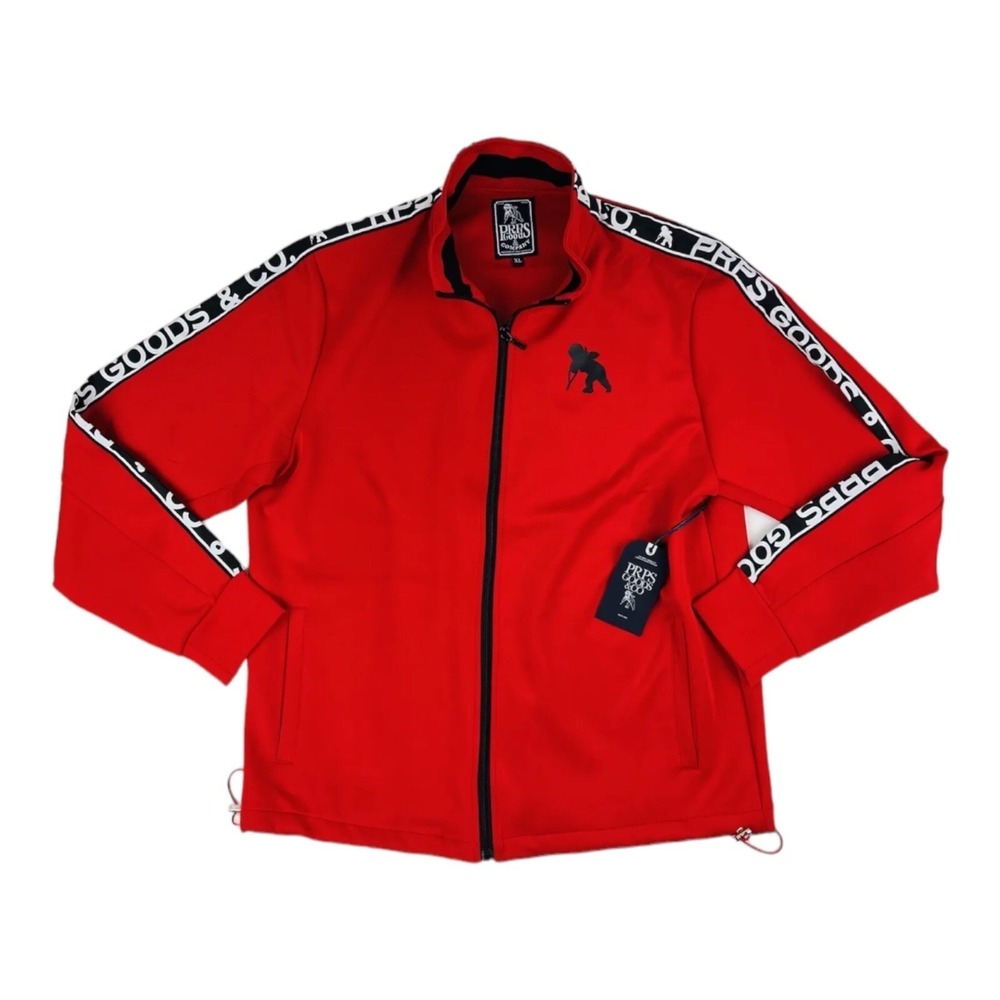 NWT PRPS Red w/‎ Logo Tapestripe Polyester Elastane Track Jacket Mens Size XL